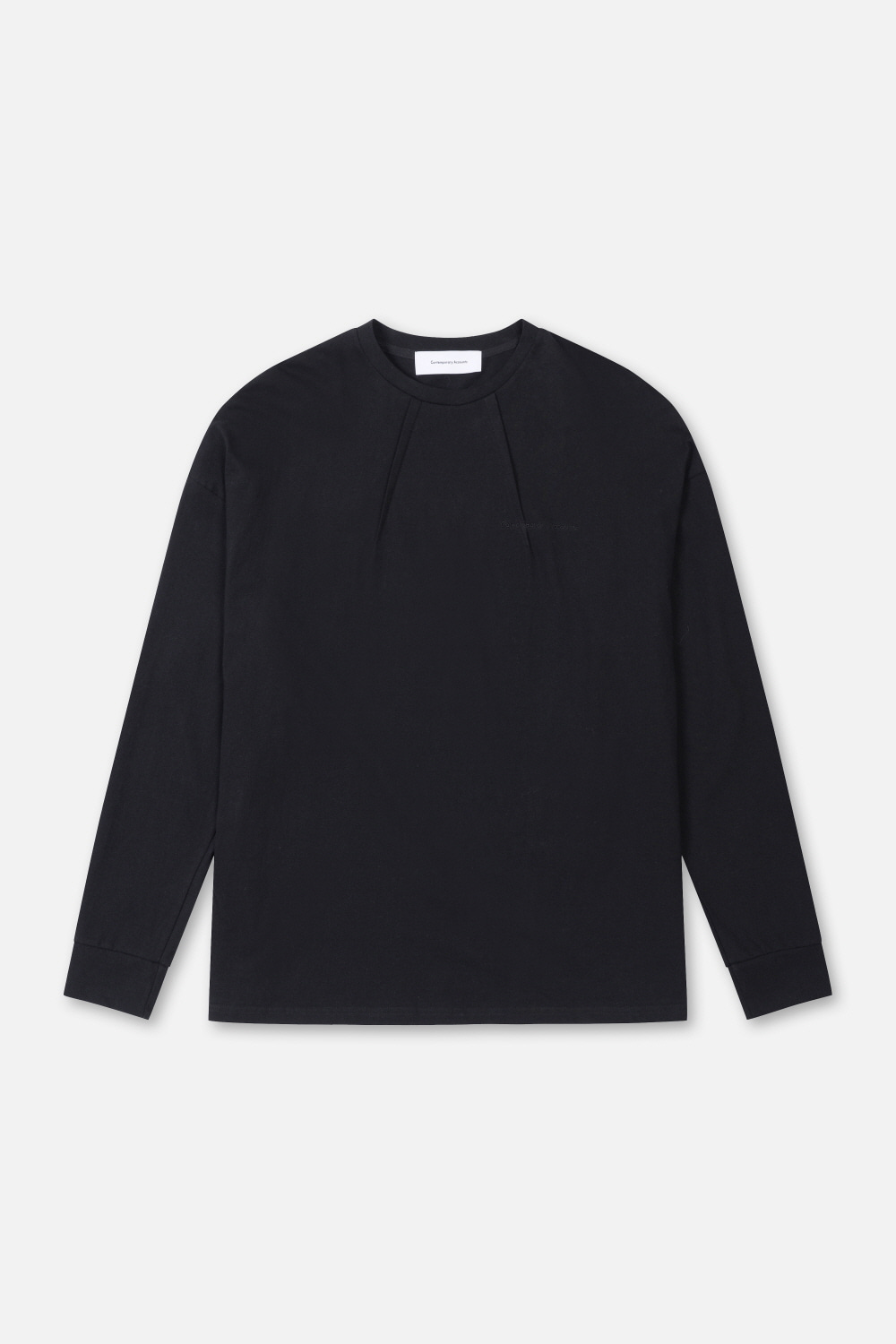 EMBROIDERY DETAIL LONG SLEEVE T-SHIRT (BLACK)