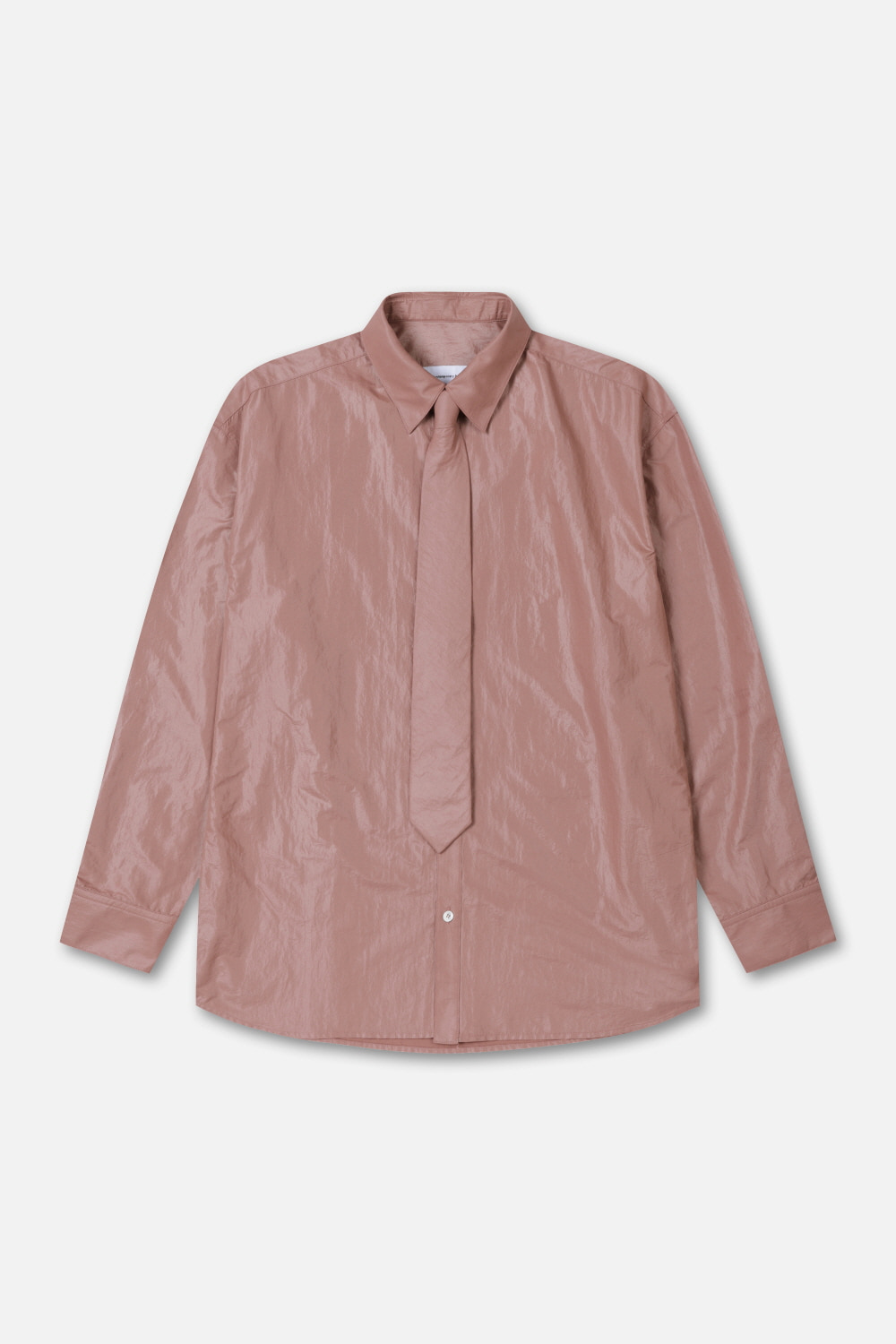 COATED NYLON SHIRT WITH TIE (PINK)